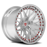 RVRN RV-C081 custom forged 2-piece concave wheel in all polished aluminum finish for Corvette performance builds