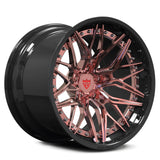 RVRN RV-C081 custom forged 2-piece concave wheel in all polished rose gold finish for Corvette performance builds