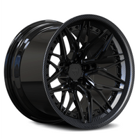 RVRN RV-C081 red with black custom forged Corvette wheel featuring aggressive concave design
