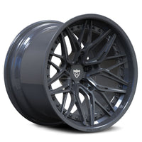 Custom forged 2-piece concave carbon flash metallic wheel design, showcasing high-quality craftsmanship and modern aesthetics.