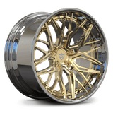 RVRN RV-C081 Custom Forged 2-Piece Wheels for BMW M6 - Super Deep Concave Design in Chrome and Gold Color 