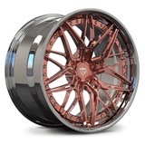 RVRN RV-C081 custom forged rose gold and chrome Y spoke wheels for Toyota Camry TRD