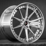 RVRN RV-DB082 custom forged 10 spoke 2-piece wheel for Corvette C8 with a brushed finish, featuring lightweight forged construction and precision fitment