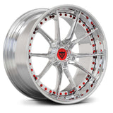 RVRN RV-DB082 custom forged 10 spoke Mustang wheels with polished finish, 2-piece lightweight performance construction, custom sizing and offset for precise fitment