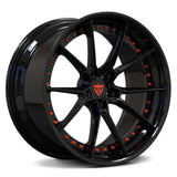 RVRN RV-DB082 custom forged 10 spoke Ram 1500 wheels in all gloss black, 2-piece lightweight performance wheels designed for custom Dodge Ram fitment