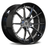 RVRN RV-DB082 forged 10 spoke Ram 1500 wheels with chrome spokes and gloss black barrel, custom 2-piece lightweight performance wheels for precise truck fitment