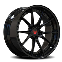 Exclusive Aston Martin rims with a glossy black and silver contrast, custom built to order