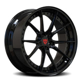 Exclusive Aston Martin rims with a glossy black and silver contrast, custom built to order