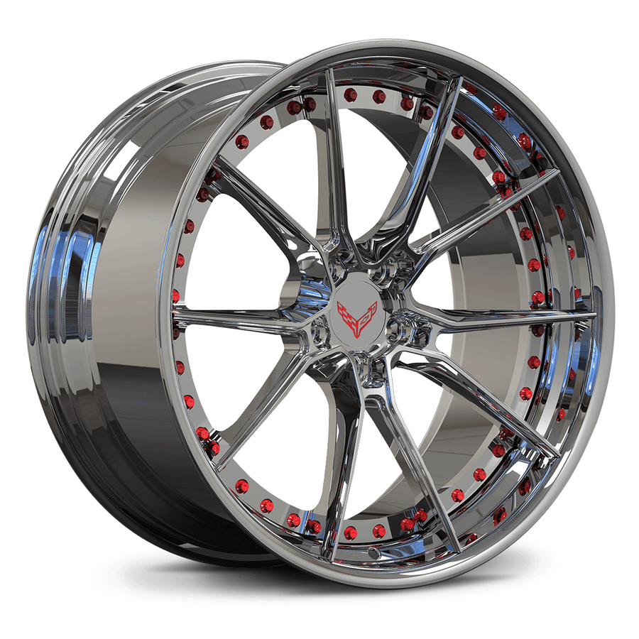 RVRN RV-DB082 forged 2-piece multi spoke chrome wheels for Chevrolet Corvette C7