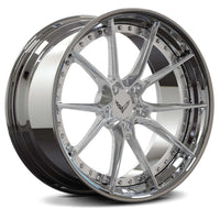 Brushed Aluminum and chrome custom RVRN forged wheels for Corvette C7 – 10-spoke clean style