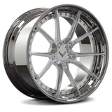 Brushed Aluminum and chrome custom RVRN forged wheels for Corvette C7 – 10-spoke clean style