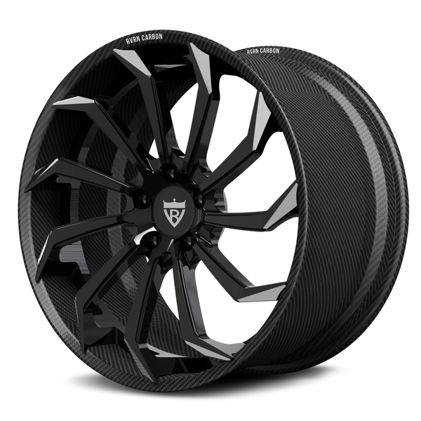 RVRN RV-DC01 CF carbon fiber multi-spoke forged wheel shown on white background