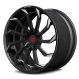 RVRN RV-DC01 CF dynamic multi-spoke carbon fiber matte black polished forged wheel for luxury sports cars