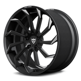 Side view of RVRN RV-DC01 CF dynamic multi-spoke carbon fiber forged wheel with matte black center