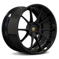 RVRN RV-DC02 custom forged 10 spoke deep dish wheels for BMW M4 CSL with matte black spokes and gloss black barrel, aggressive 2-piece performance wheel styling