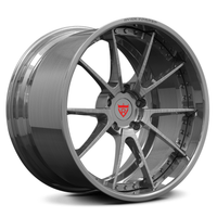 RVRN RV-DC02 forged 10 spoke deep dish wheels for Corvette C7 Z06 in all brushed gray, custom 2-piece construction with a refined performance appearance and deep dish profile