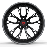 Front view of RV-DC04 CF real carbon fiber split fork multi-spoke wheel