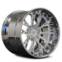 Chrome deep dish rims for mustang, camaro American classic muscle cars with 17inch-26inch sizes, RVRN custom forged 2-piece wheels series