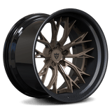 Bronze custom forged RV-DC04 deep concave wheel by RVRN Wheels for Corvette C8 Z06, machined from 6061-T6 aluminum alloy with unique design.