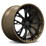 RVRN RV-DC04 forged Y spoke wheel for BMW M4 Competition with chrome and bronze finish, featuring optimized strength, custom sizing, and 2-piece construction