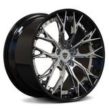 RVRN RV-DC04 Corvette C8 forged Y spoke wheels with black and chrome finish, custom engineered fitment and lightweight performance construction