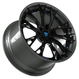 RVRN RV-DC04 custom Corvette Z06 forged wheels with Y spoke design, black and gunmetal finish, lightweight forged engineering for modern performance vehicles