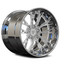 RVRN RV-DC04 forged Y spoke old school wheels in chrome with polish for Ford Mustang