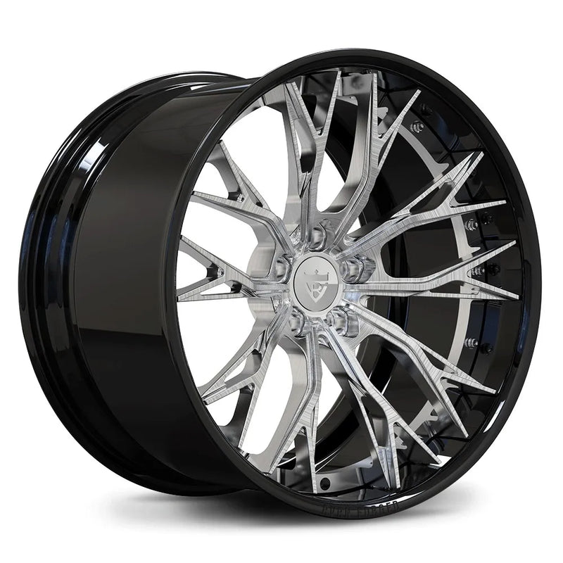 RV-DC04 S Class AMG wheel with brushed spokes and gloss black step-lip barrel