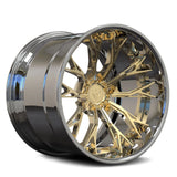 RV-DC04 S Class AMG wheel with frozen gold spokes and chrome step lip