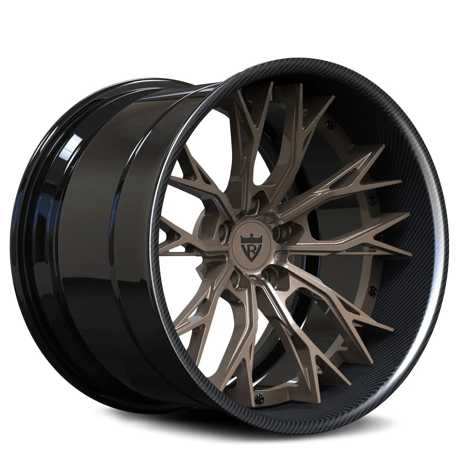 RV-DC04 S Class AMG wheel with matte bronze spokes and carbon-fiber step lip