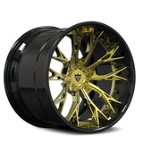 RV-DC04 S Class AMG wheel with polished gold spokes and gloss black barrel