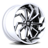 RVRN RV-DC06 white and black 2-piece directional forged wheel with an angular blade-like face for 2027 Nissan Z Sport builds