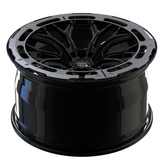 RVRN RV-DC09 forged Y spoke black wheel for Ferrari F8 Tributo with performance-focused concave design and carbon fiber spoke plates