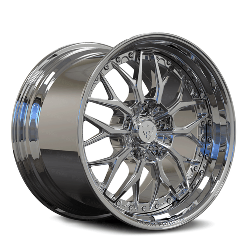 RV-DC12 forged 2-piece Y-spoke bridge design wheel chrome finish for performance cars