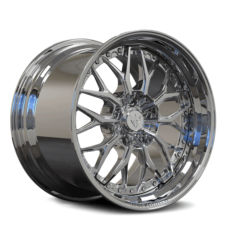 RV-DC12 forged 2-piece Y-spoke bridge design wheel chrome finish for performance cars