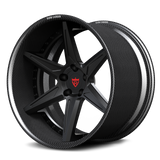 RVRN RV-DC19 CF real carbon fiber deep concave deep dish 5-spoke forged wheel for performance vehicles with gloss black center