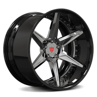 Black with chrome RV-DC19 forged wheels designed for Challenger and Charger performance builds