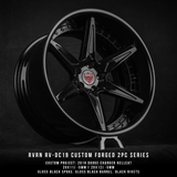 RVRN RV-DC19 deep concave Charger rims in black designed for Dodge Challenger and modern muscle car applications
