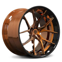 RVRN RV-DC24 polished bronze and gloss black 2-piece forged wheel for an AMG GLE 53 Coupe application