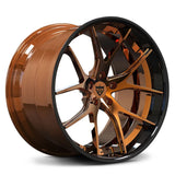 RVRN RV-DC24 polished bronze and gloss black 2-piece forged wheel for an AMG GLE 53 Coupe application