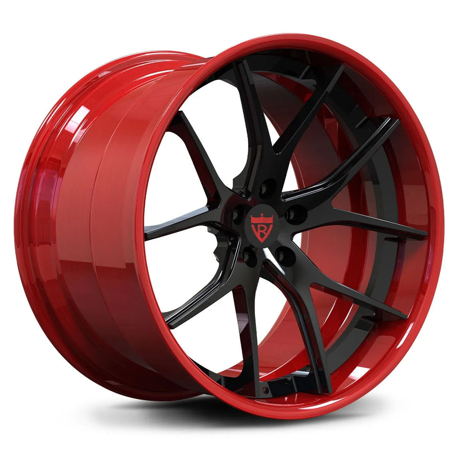 RVRN RV-DC24 black concave forged wheel with a transparent red contrast treatment for AMG GLE 53 Coupe builds