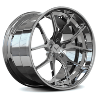 RVRN RV-DC24 custom forged 2-piece Corvette concave wheels with an all chrome finish and distinctive Y spoke design
