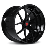 RVRN RV-DC24 custom Corvette concave forged wheels with an all gloss black finish, 2-piece construction and Y spoke styling