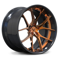 RVRN RV-DC24 Corvette custom forged 2-piece concave wheels with polished bronze spokes and carbon flash barrel