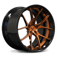 RVRN RV-DC24 custom Corvette forged concave wheels with polished bronze spokes and gloss black barrel in a deep Y spoke configuration