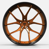 RVRN RV-DC24 Corvette concave forged wheels with polished bronze finish, gloss black lip and bold Y spoke styling