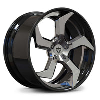 RVRN RV-DC25 chrome and black forged 5 Spoke wheel designed for custom Corvette forged wheel projects and performance vehicles