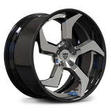 RVRN RV-DC25 chrome and black forged 5 Spoke wheel designed for custom Corvette forged wheel projects and performance vehicles