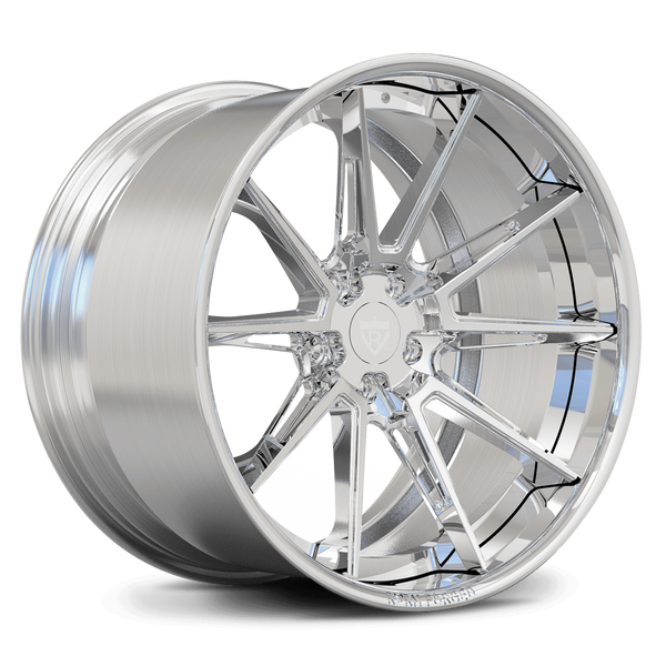 RVRN RV-DC26 forged multi spoke Corvette wheels brushed aluminum and polished lip custom performance wheels