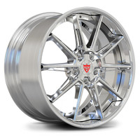 Polished RV-DC26 Corvette wheels showcasing custom forged 10 spoke styling for modern C8 performance applications